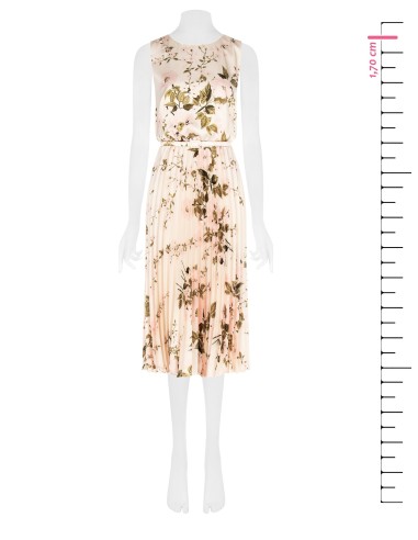 Vestido Até Ao Joelho Em Cetim Com Cinto Rígido Fino Coordenado Rinascimento