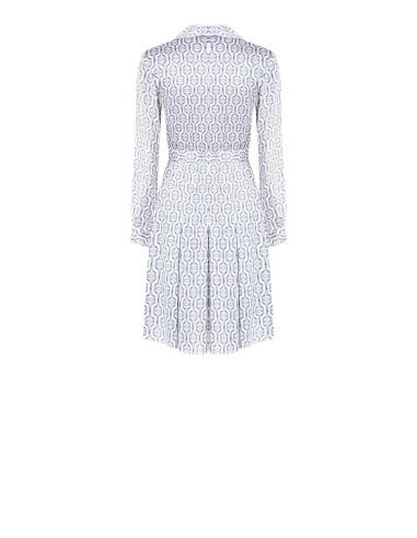 Vestido chemisier rodado com pregas de viscose Rinascimento