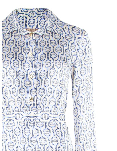 Vestido chemisier com saia rodada com pregas em viscose Rinascimento