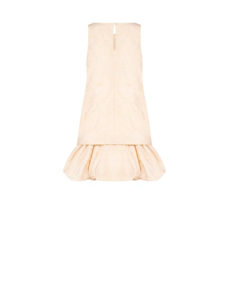 Vestido curto em corte trapézio em cetim jacquard Rinascimento