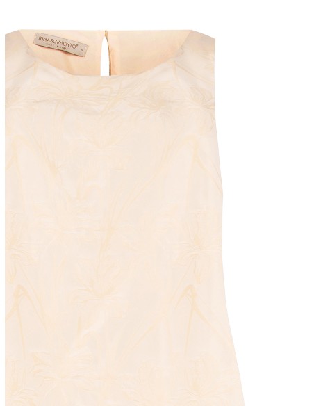 Vestido curto com corte trapézio em cetim jacquard Rinascimento