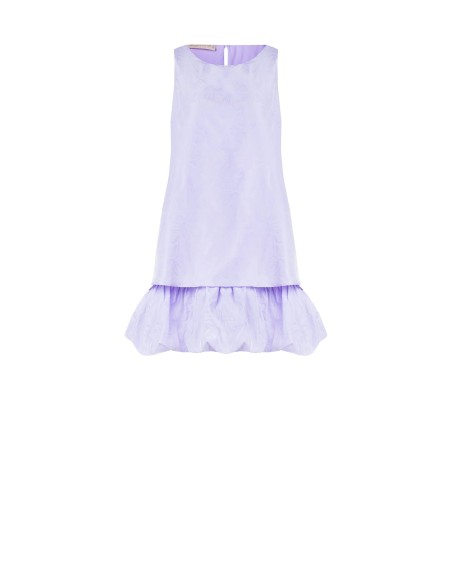 Vestido Curto em Corte Trapézio em Cetim Jacquard Rinascimento