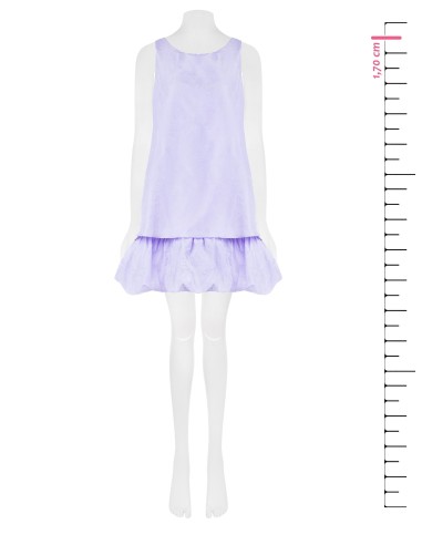Vestido Curto com Corte Trapézio em Raso Jacquard Rinascimento