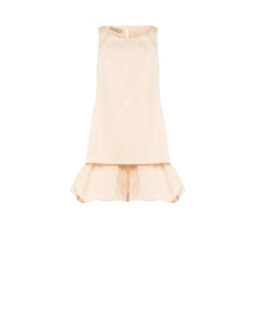 Vestido Curto de Corte Trapézio em Raso Jacquard Rinascimento