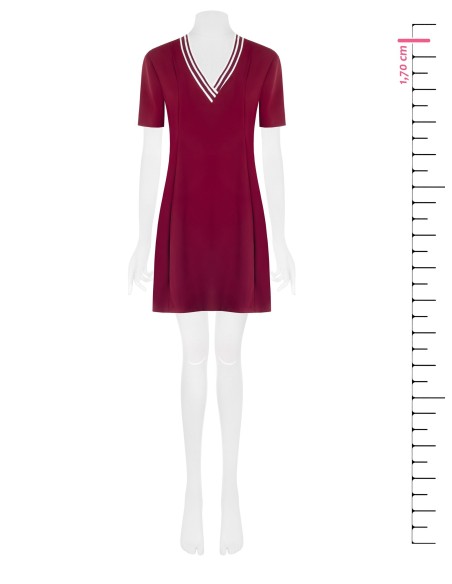 Vestido Curto Evasê Em Tecido Fluido Com Decote Em V Rinascimento