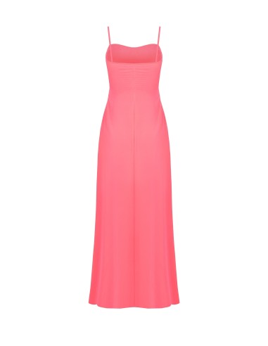Vestido longo com drapeado em georgette com copas Rinascimento
