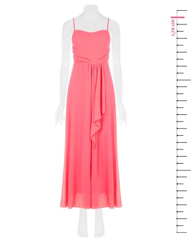 Vestido longo com drapeado em georgette com bojo Rinascimento