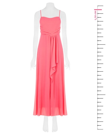 Vestido longo com drapeado em georgette com bojo Rinascimento