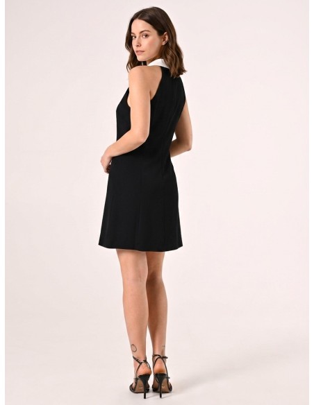 Vestido curto com corte trapézio em tecido fluido Rinascimento