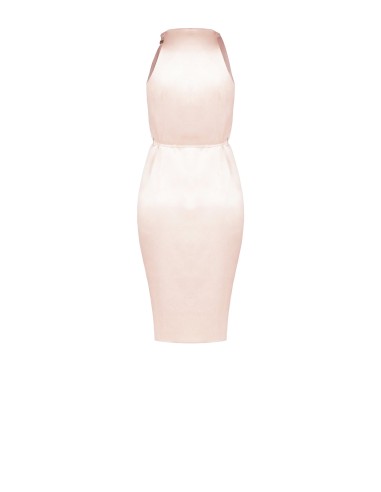 Vestido curto cruzado em cetim ligeiramente increspado Rinascimento