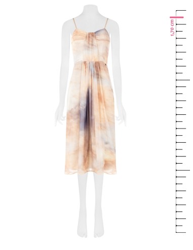 Vestido midi em crepe degradé Rinascimento