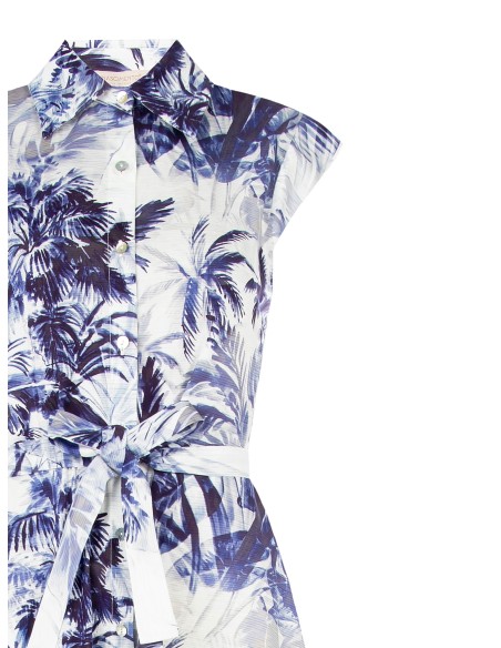 Vestido Longo Chemisier em Algodão com Cinto Coordenado Rinascimento