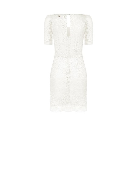 Vestido Curto em Renda com Decote Coração Rinascimento