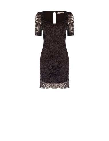 Vestido Curto em Renda com Decote em Coração Rinascimento