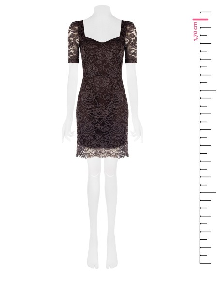 Vestido Curto em Renda com Decote Coração Rinascimento
