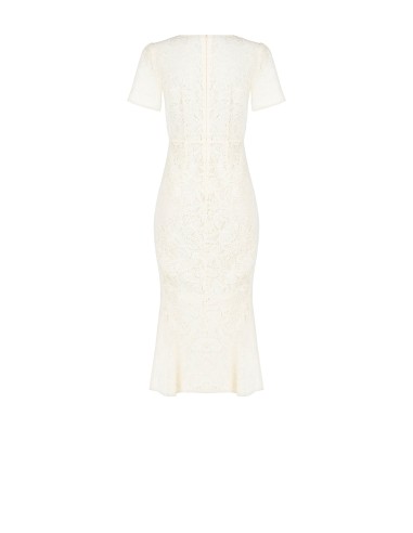 Vestido Midi Justo e Evasé em Renda Rinascimento