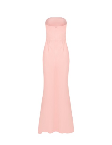 Vestido Longo Assimétrico Em Scuba Crepe Com Broche Dourado Rinascimento