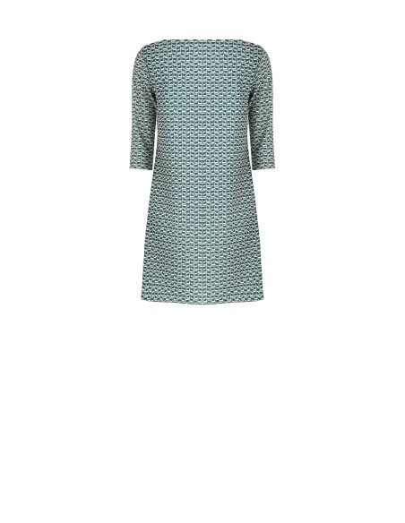 Vestido Curto em Scuba Crepe Estampado Rinascimento