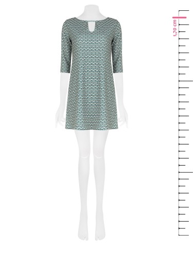 Vestido curto em scuba crepe estampado Rinascimento