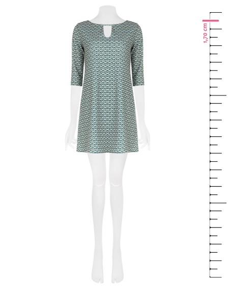 Vestido curto em scuba crepe estampado Rinascimento