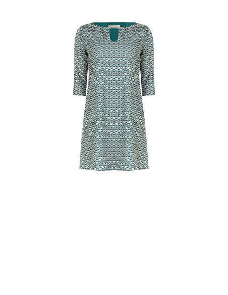 Vestido Curto em Scuba Crepe Estampado Rinascimento