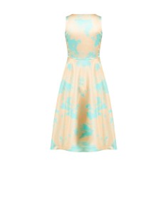 Vestido Midi Rodado em Cetim Crepe com Decote em V Rinascimento 2