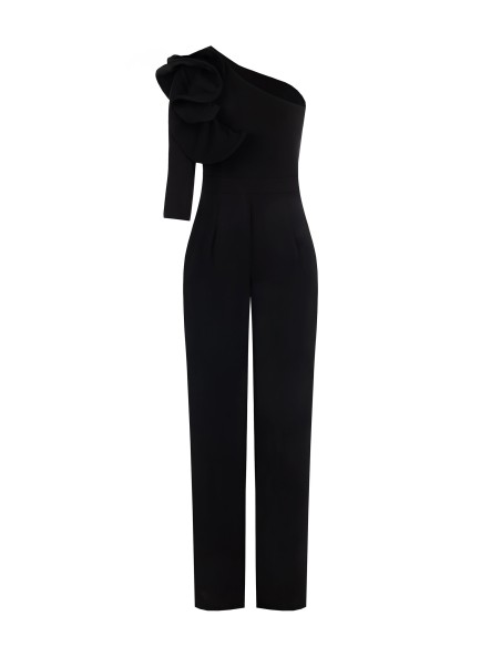 Macacão palazzo fluido com manga de folhos estruturados Rinascimento