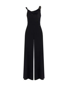 Macacão Palazzo em Tecido Fluido com Alça Enrolada e Fivela Metálica Rinascimento