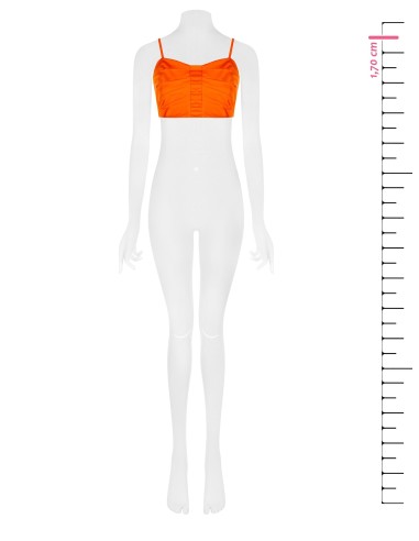 Top curto bralette em tecido parachute Rinascimento