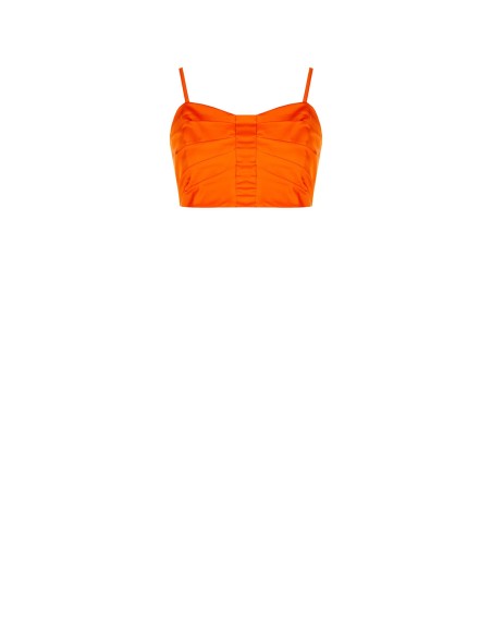 Top curto bralette em tecido parachute Rinascimento