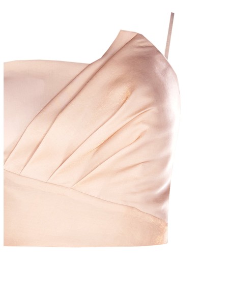 Crop Top Corset em Viscose Iridescente com Copas Rinascimento