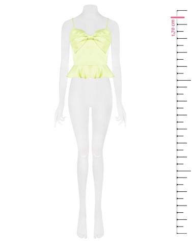 Crop top em cetim com maxi laço Rinascimento