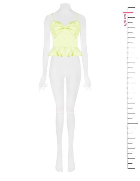 Crop top em cetim com maxi laço Rinascimento