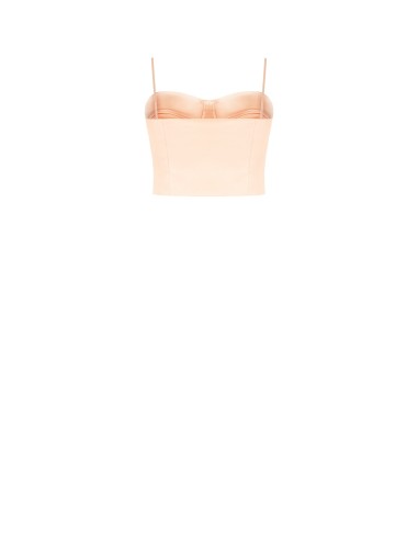 Top curto bustier em raso Rinascimento
