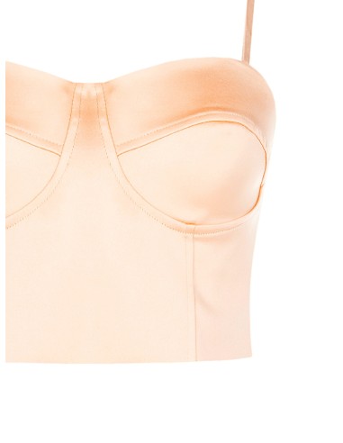 Top bustier cropped em cetim Rinascimento