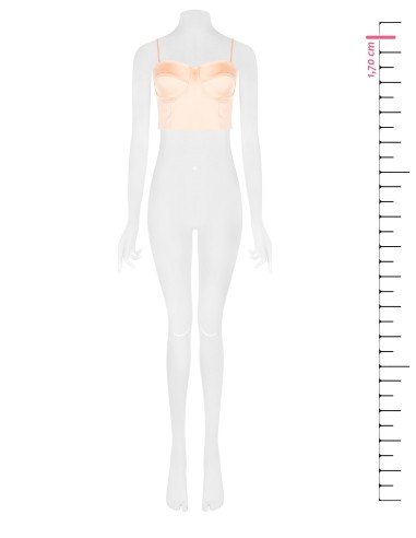 Top curto bustier em raso Rinascimento