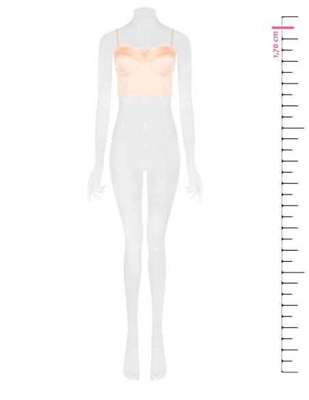 Top curto bustier em raso Rinascimento