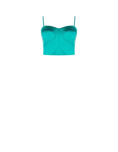 Top Bustier Cropped em Cetim Rinascimento