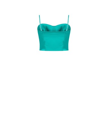 Crop Top Bustier em Raso Rinascimento