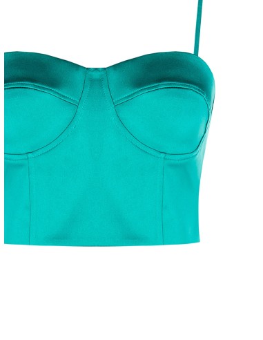 Top curto bustier em raso Rinascimento