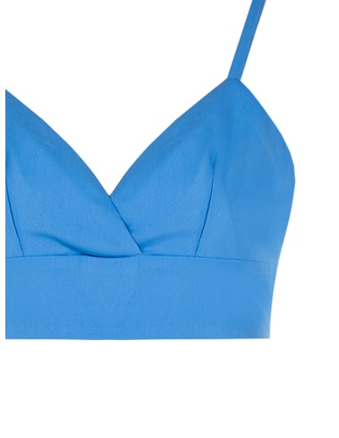Top bralette em tecido bi-stretch com elástico franzido atrás Rinascimento
