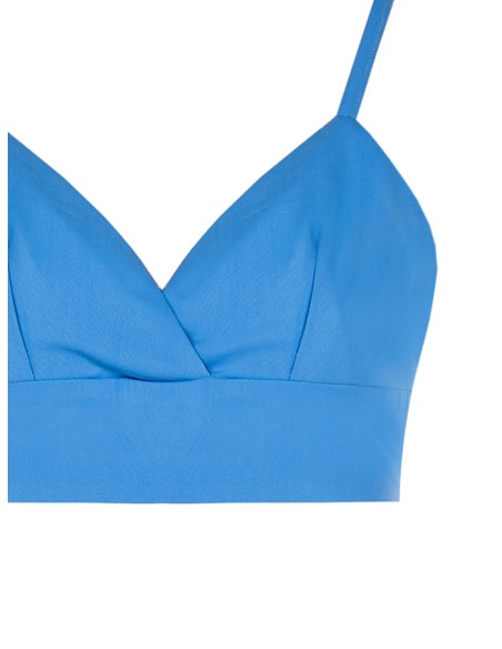 Top bralette em tecido bi-stretch com elástico franzido atrás Rinascimento