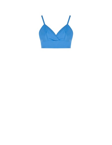 Top bralette em tecido bi-stretch com elástico franzido atrás Rinascimento