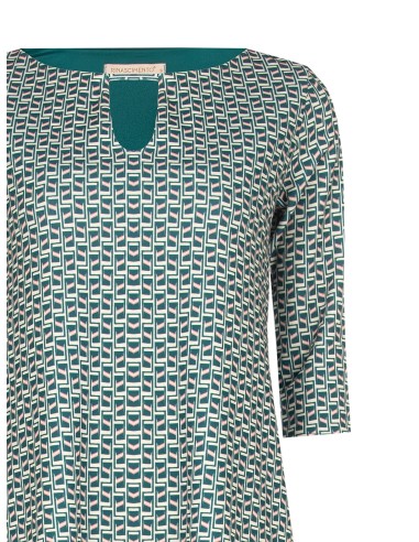 Vestido Curto em Scuba Crepe Estampado Rinascimento