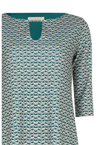 Vestido Curto em Scuba Crepe Estampado Rinascimento