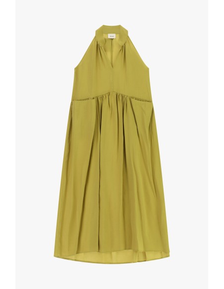 Vestido midi sem mangas com decote em V Dixie