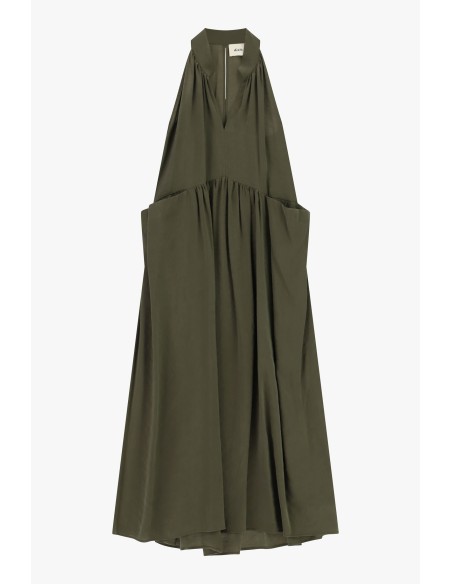 Vestido midi sem mangas com decote em V Dixie