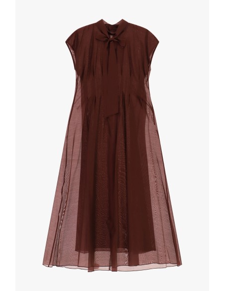 Vestido Midi Acampanado Com Laço Ao Pescoço Dixie