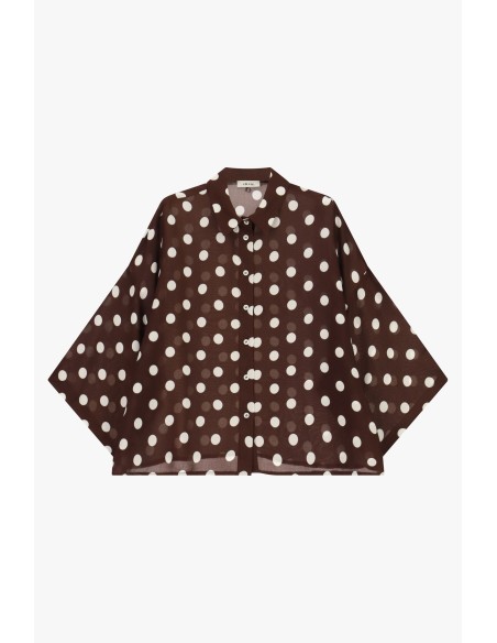 Camisa Ampla De Bolinhas Com Mangas Tipo Quimono Dixie