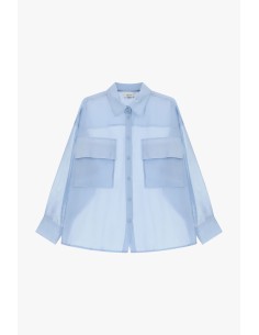Camisa Transparente Com Bolsos Frontais Oversize Dixie 2
